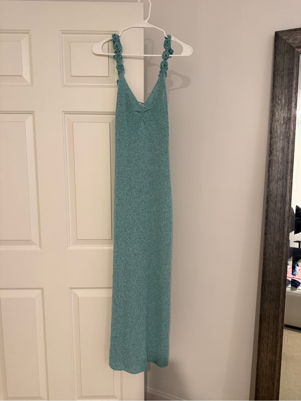 Sleeveless Teal Maxi Dress with Knotted Straps